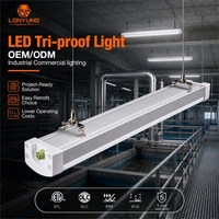 Luminaire LED Tri-Proof Personnalisé avec DLC, Dimmable 0-10V, IP65, IK10, 8 pieds, 120W, Garantie 5 Ans, Éclairage LED Anti-éclaboussures pour Parking
