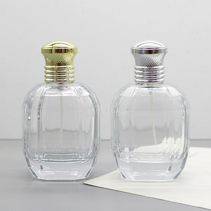 Flacon pulvérisateur carré transparent de 100 ml en verre blanc cristal avec clip, flacon de parfum vide pour emballage cosmétique en boîte - Product Image 2