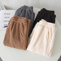 Pantalon de jogging pour homme à revers, doublure polaire double face, chaud, style harem, décontracté, pour l'hiver, pour adolescents