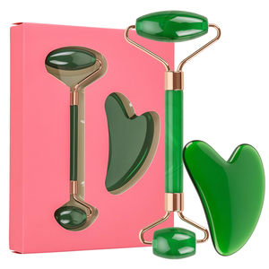 Ensemble de rouleaux de massage Gua Sha en jade citrine 100% naturel pour le visage et le corps - Product Image 6