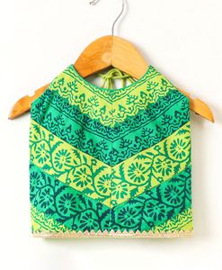 Conjunto de ropa tradicional para fiesta para niñas, Top y pantalones Dhoti estampados de Twisha, color verde (6 meses - 14 años) - Product Image 4