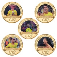 Koin Peringatan Berlapis Emas 24K Desain Bintang Sepak Bola PT Soccer 10 Model, Penjualan Terlaris 2026 untuk Koleksi