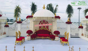 Decoración de Escenario con Temática de Bodas Modernas de las Noches Mágicas de Arabia, Material de Fibra de Vidrio, Diseño Portátil para Recepciones de Bodas Reales - Product Image 5