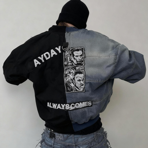 Chaquetas de Mezclilla para Hombre, Abrigos de Invierno Unisex Estilo Punk, Cuello Alto con Calefacción, Forro Lavado Retro, Accesorios Metálicos, Estilo Urbano, OEM - Product Image 3