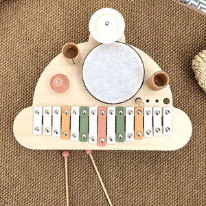 Nuevo producto de madera para Educación Temprana, soporte de batería multifuncional, rompecabezas de música, juguete de iluminación, nave espacial, escenario de música - Product Image 5