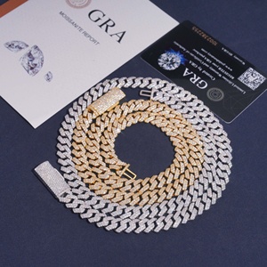 Bracciale a catena cubana da <span class=keywords><strong>uomo</strong></span> di lusso, in ottone e rame, con <span class=keywords><strong>diamanti</strong></span> ghiacciati VVS Moissanite, gioielli hip hop personalizzati da 8 mm - Offerta imperdibile - Product Image 2