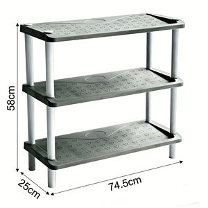 4 Tier <b>Plastic</b> Shoe <b>Rack</b> Space Saving Shoe Organizer Modern Floor Standing Storage Shelf for Entryway - Product Image 3