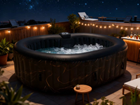 Spa gonflable rond en PVC portable, texture marbre, capacité 550L, idéal pour la cour, directement de l'usine