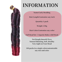 Extensions de cheveux bouclés français de haute qualité en gros - 150g - Boucles en spirale - Tresse française - Petite queue de cheval