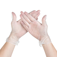 Gants jetables en PVC vinyle de qualité alimentaire, transparents, imperméables, durables et épais, de taille moyenne et grande, pour la préparation des aliments
