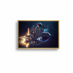 Personalized Astronaut Canvas Art: Space Wall Decor, <b>Gold</b> <b>Frame</b>,<b>GOLD</b> FRAMED CANVAS - Product Image 2