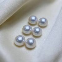 Perles d'Eau Douce Naturelles 9-10mm Blanc Froid Edison, Paire, Forme Bouton, Haute Brillance, Vente en Gros pour la Fabrication de Boucles d'Oreilles