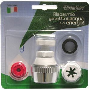 Kit d'aérateur Bianhydro avec adaptateur et joint chromé, longueur 12 cm, économie d'eau - Product Image 1