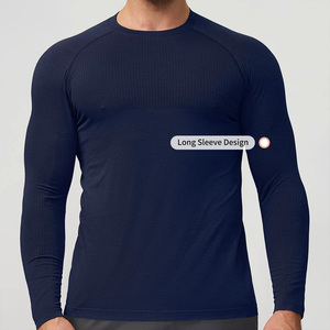 Tùy Chỉnh Liền Mạch Của Người Đàn Ông Nhanh Chóng Làm Khô Thoáng Khí Tập Thể Dục Áo Sơ Mi Nén Dài Tay Áo Chạy Độ ẩm-Wicking Tập Thể Dục T-Shirt - Product Image 5