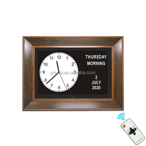 Khung Gỗ 15.6 "Inch Kỹ Thuật Số Lịch Ngày Đồng Hồ Y Học Nhắc Nhở Mất Trí Đồng Hồ Cho Bệnh Nhân Chứng Mất Trí Alzheimer - Product Image 3