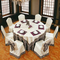 Housses de chaises en jacquard de luxe, nappes décoratives, décoration de salle à manger pour banquets, mariages et hôtels