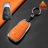 Étui de clé de voiture en alliage de zinc et cuir GZ Domi, très vendu, pour Baic Motor X7/BJ40/80/EU5, coque de protection avec accessoires porte-clés