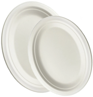 Papier à emporter en pâte de canne à sucre écologique personnalisé, papier à emporter, assiettes de plateau biodégradables pour aliments jetables, sans ajout