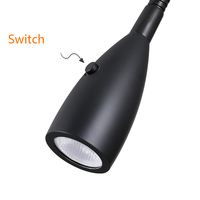 Lampe de bureau à pince, lampe de lecture flexible à col de cygne pour lits, bureaux, têtes de lit, lampe à pince pour lit, chevet (noir)