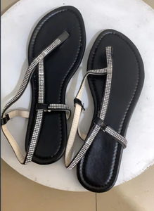 2022 donne europee e americane Sexy Pop Metal scarpe Casual infradito <span class=keywords><strong>sandali</strong></span> bassi da donna - Product Image 5