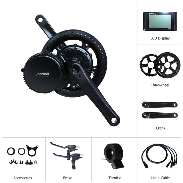 8 FUN 48v 1000w Mid Drive Hub Motor E Bike Conversion Kit with Lithium Battery