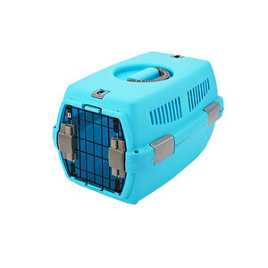 Kilitlenebilir taşınabilir Pet köpek sandık kafes plastik açık küçük evcil hayvan taşıyıcı stoklanan kedi kafesi - Product Image 4