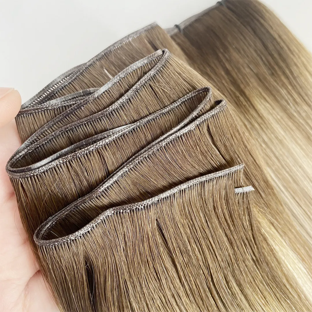 2024 Nueva tendencia Color rubio platino Cutícula completa alineada Cabello virgen ruso Ondulado Genius Trama