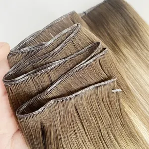 2024 New Trend Platinum Blond Color Full Cuticle Aligned Russian Virgin Hair Wavy Genius Weft