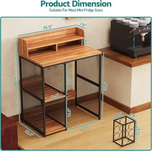 Étagère de rangement autoportante de style industriel pour bureau, mini-réfrigérateur, support pour <span class=keywords><strong>four</strong></span> à <span class=keywords><strong>micro</strong></span>-ondes, étagère de cuisine réglable pour pâtissiers - Product Image 2