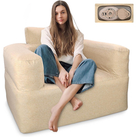 Canapé gonflable d'extérieur pliable et auto-gonflant avec pompe intégrée et housse en tissu pour villa et parc
