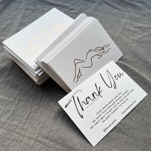 Cartes de remerciement haut de gamme estampillées à chaud or rose - Élégantes cartes de vœux professionnelles pour la reconnaissance client - Product Image 1