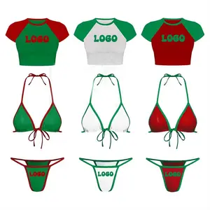 Huilin Factory 2023 Summer New Arrival 2 Piece Swimwear Bikini Custom Tie Waist Women Sexy Beachwear Bikini Set