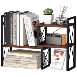Iron Wood Combination Storage Rack <b>Desktop</b> Multi Purpose Organizer Rectangle Standing Type No Drilling Required - Product Image 1