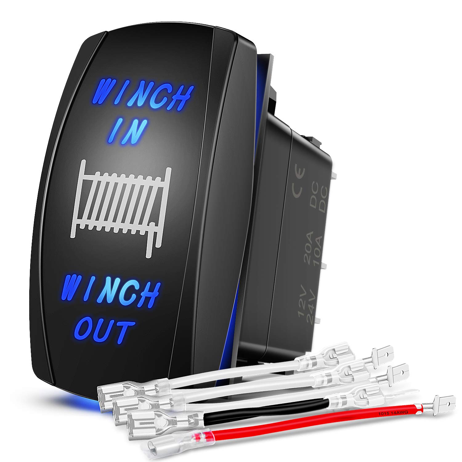 Momentary Laser Rocker Switch 7pin Winch