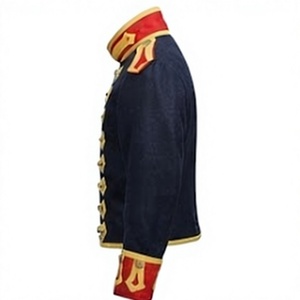 Veste en laine matelassée de style uniforme militaire vintage pour homme, coupe-vent, col montant, boutons en corne, broderie, automne - Product Image 4