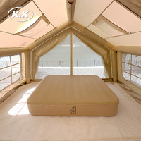 Tente de Glamping Gonflable Kawagebo Kamp (KK) 10,5' X 8,2' (8m²) en Polyester-Coton, Type Cabine, Facile à Gonfler, pour Camping