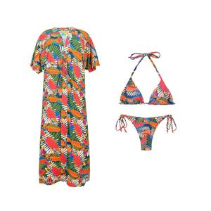 Custom Matching Tropical Button Down <b>Dress</b> Swimsuit Pareo Wrap Skirt Beach Bikini Cover <b>up</b> Swimsuit Cover <b>Ups</b> - Product Image 5