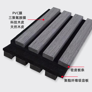 Music Acoustic Wood Grille Panel 0.5 Nrc Sound Absorption Wall Board For Tv Background - Product Image 1