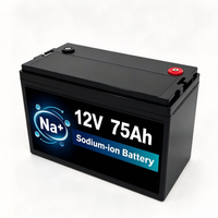 Baterai Ion Natrium 12V 75Ah Kustom, Paket Baterai 200Ah 2.4kWh dengan 3000 Siklus untuk Energi Surya/Sepeda Motor Listrik