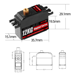 NEEBRC 12KG Metal Gear Servo étanche pour 1/10 1/12 RC Car Robot Boat Helicopter Quadcopter TRX4 Wltoys MN128 MN86 WPL <span class=keywords><strong>Traxxas</strong></span> - Product Image 4