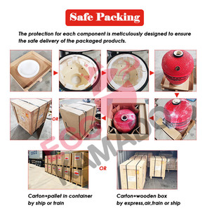 Barbecue Kamado en céramique <span class=keywords><strong>noir</strong></span> de grande taille 23,5 pouces OEM/ODM avec chariot en acier inoxydable pour jardin extérieur - Product Image 5