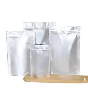 Fábrica chinesa gusseted fundo plano folha ziplock sacos prata bolsa para embalagens de alimentos