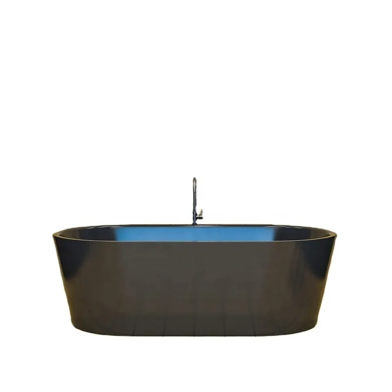 KKR Bath Tab Black Bathtubs Freistehende Badewanne Artificial Stone Freestanding Bath Pumics Stone Solid Surface Bathtub Soaking