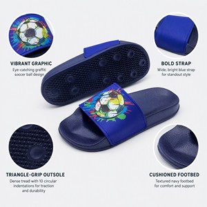 Sandales légères antidérapantes en EVA pour garçons, personnalisables OEM, motif ballon de football, pour l'été, la plage et les activités de plein air - Product Image 2
