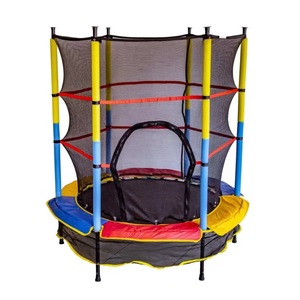 Trampoline de loisirs extérieur pour enfants, très vendu, 55 pouces, rond, en PVC avec filet de protection rebondissant - Product Image 1