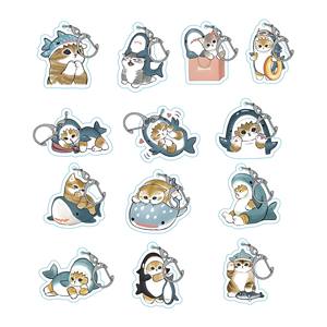 LLavero de dibujos animados de tiburón durmiendo, gato, amigo, camarón, Miau, para hombres <span class=keywords><strong>y</strong></span> mujeres, accesorios, bolso, llavero, anillo, llaveros, regalo de joyería - Product Image 1