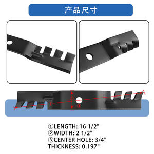 Cuchillas para cortacésped M111522 M113517, paquete de 3, repuesto negro para accesorios de maquinaria de jardín - Product Image 4