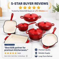 Joho 11-Pcs Eco-Artisan Turquoise Enamel Cast Iron Cookware Set Kemasan Biodegradable Toko Berkelanjutan Penawaran Pasokan Grosir OEM