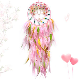 Haute qualité <span class=keywords><strong>pas</strong></span> <span class=keywords><strong>cher</strong></span> fait à la main coeur cristal pierre <span class=keywords><strong>attrape</strong></span>-rêves tenture murale ornement Boho décoration de la maison - Product Image 6