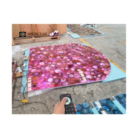 Vente en gros RGB 7 panneau mural en pierre d'agate lumistone translucide rétroéclairé naturel coloré